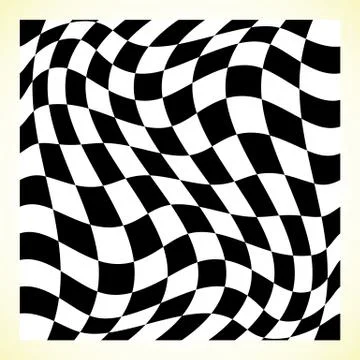 Checkered pattern (chess board, checker board) with distortion Stock Illustration