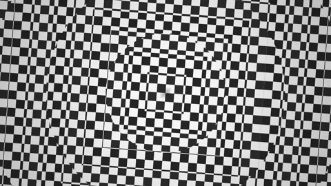 Checkered pattern creates illusion of depth and movement Stock Footage 339372879