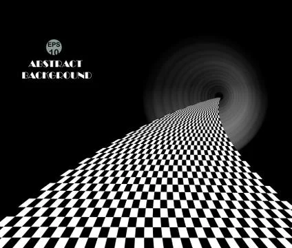 Checkered pattern in dark place walk way background, idea of the future in di Stock Illustration