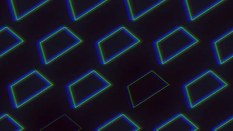 Checkered pattern of green and blue squares on black background Stock Footage 274183534