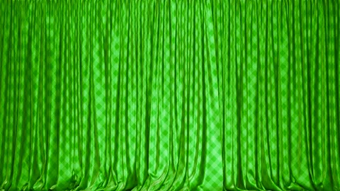Checkered pattern green curtain 3D animation with alpha Stock-Footage 152474009