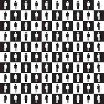 Checkered pattern with human silhouette Stock Illustration
