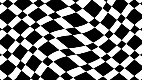 Checkered pattern motion or animate video footage background. black and white Stock Footage 287860323