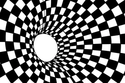 Checkered pattern with optical illusion. Illustrazione stock