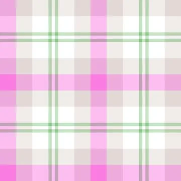 Checkered pattern of pink, gray and green stripes on a white background. Stock Illustration
