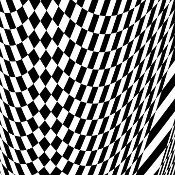 Checkered pattern with warp, distortion. abstract geometric illustration Stock Illustration