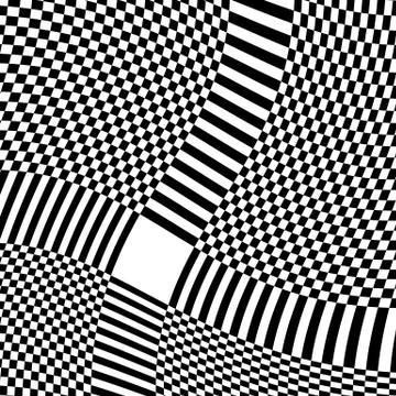 Checkered pattern with warp, distortion. abstract geometric illustration Stock Illustration
