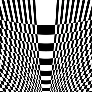 Checkered pattern with warp, distortion. abstract geometric illustration Stock Illustration