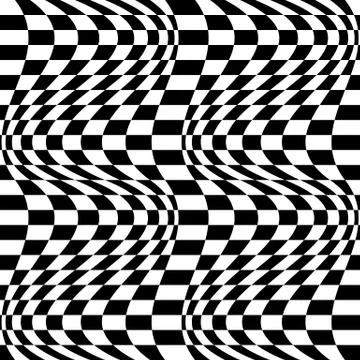 Checkered pattern(s) with distortion, deformation effect. Repeatable. Stock Illustration