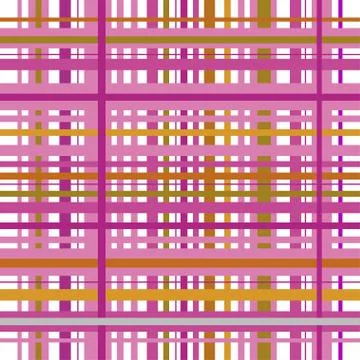 Checkered plaid vector background. Pink and yellow tartan, plaid seamless pat Stock Illustration