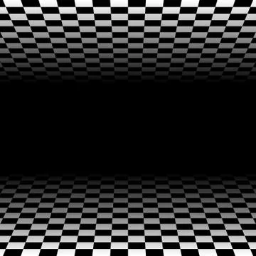 Checkered plane fading to transparent. Vector art. Stock Illustration