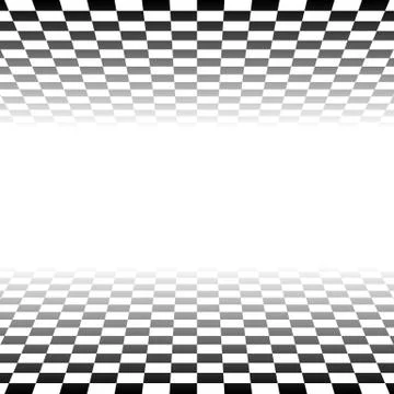 Checkered plane fading to transparent. Vector art. Stock Illustration