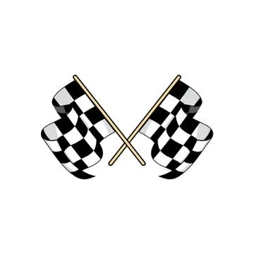 Checkered race flag flat vector illustration Stock Illustration