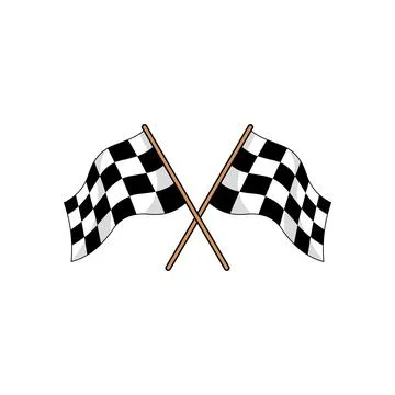 Checkered race flag flat vector illustration Stock Illustration