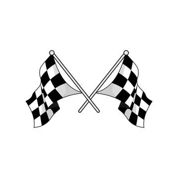 Checkered race flag flat vector illustration Stock Illustration