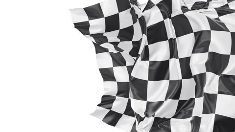 Checkered race flag fly away opener 3D animation with alpha Stock Footage 157287987