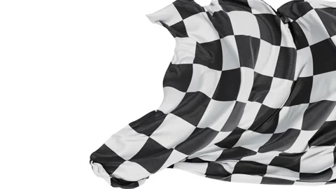 Checkered race flag as fly away opener 3D animation with alpha Stock Footage 166125344
