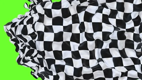 Checkered race flag UHD 3D animation with alpha matte Video stock 104173288