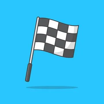 Checkered Race Flag Vector Icon Illustration. Start And Finish Flag. Racing.. Illustrazione stock