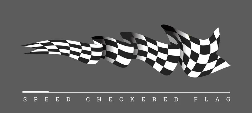 Checkered race flag vector illustration on dark grey background Stock Illustration