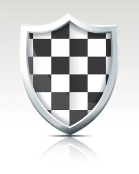 Checkered Race Shield Stock Illustration