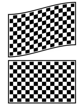 Checkered racing flag elements isolated on white. Stock Illustration