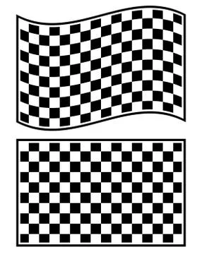 Checkered racing flag elements isolated on white. Stock Illustration