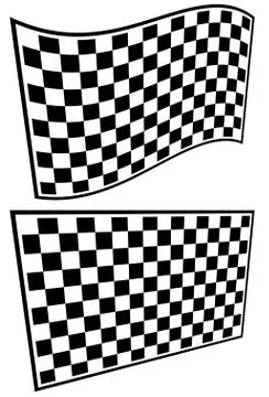 Checkered racing flag elements isolated on white. Stock Illustration
