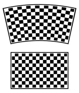 Checkered racing flag elements isolated on white. Stock Illustration