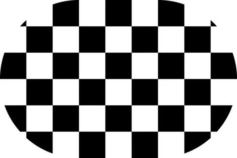 Checkered racing flag in flat oval design Illustrazione stock
