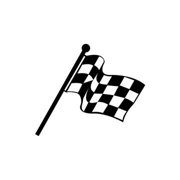 Checkered racing flag icon. Starting flag auto and moto racing. Sport car com Stock Illustration