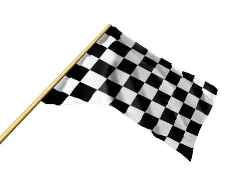 Checkered racing flag isolated on white Stock Illustration
