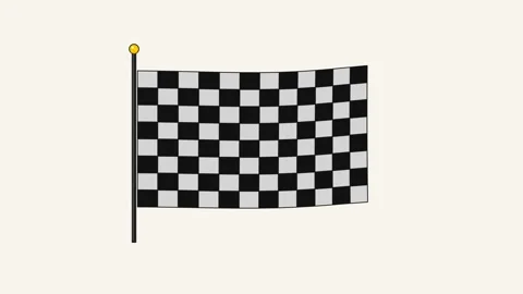 Checkered racing flag lowpoly toon noshadow Stock-Footage 346261878