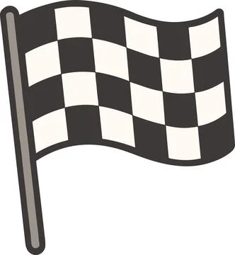 Checkered racing flag, minimal simple vector illustration 스톡 일러스트