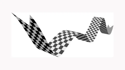 Checkered racing flag, ribbon. Vector illustration on white Stock Illustration