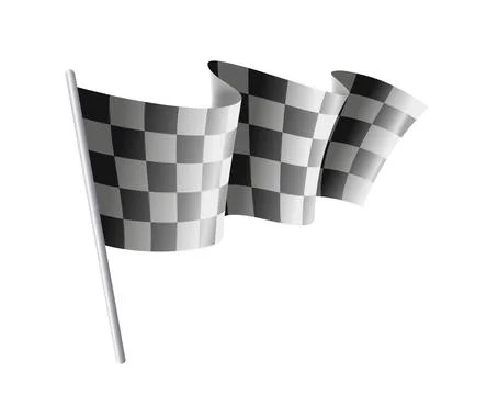Checkered racing flag waving. Vector illustration Stock Illustration