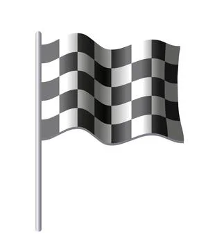 Checkered racing flag waving. Vector illustration Stock Illustration