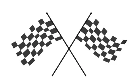 Checkered racing flags crossed 3d 库存影片 346261844
