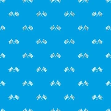 Checkered racing flags pattern seamless blue Illustrazione stock
