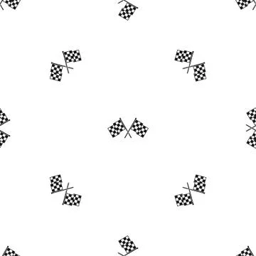 Checkered racing flags pattern seamless black Illustrazione stock
