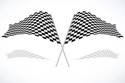 Checkered racing flags on white background Stock Illustration