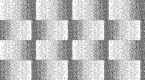 Checkered Retro Geometric Tile Structure Seamless Pattern Halftone Stippled Stock Illustration