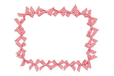Checkered ribbon ties frame Stock Photos