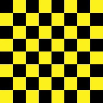 Checkered seamless pattern. Abstract wallpaper, black and yellow flooring ill Stock Illustration