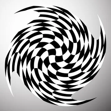Checkered shape with spirally vortex effect Stock Illustration