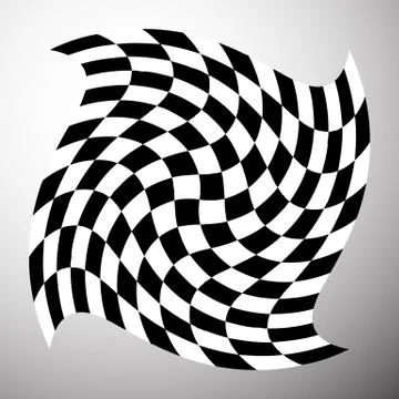 Checkered shape with spirally vortex effect Stock Illustration