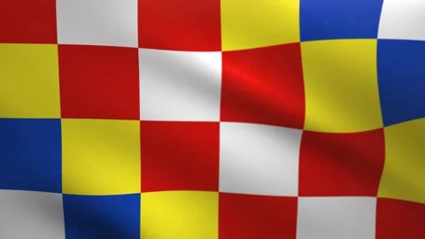 Checkered Signal Flag Waving Loop 4K – Multicolor Flag Animation Stock Footage 335943535