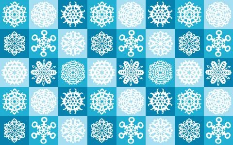 Checkered Snowflakes Illustrazione stock