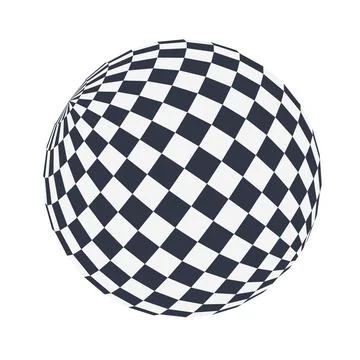 Checkered sphere vector isolated on white Stock Illustration