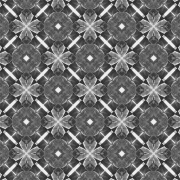 Checkered Square-Floral Circle Modern Geometric Pattern | Vector2025-032dvm Illustrazione stock